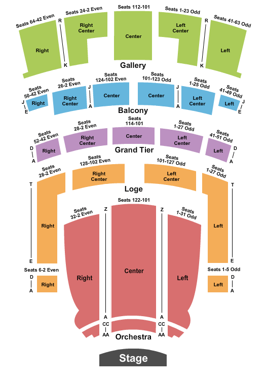 Orpheum Theatre SIX Seating Chart